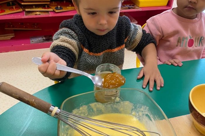 La semaine du goût : gâteau au miel et aux pommes??